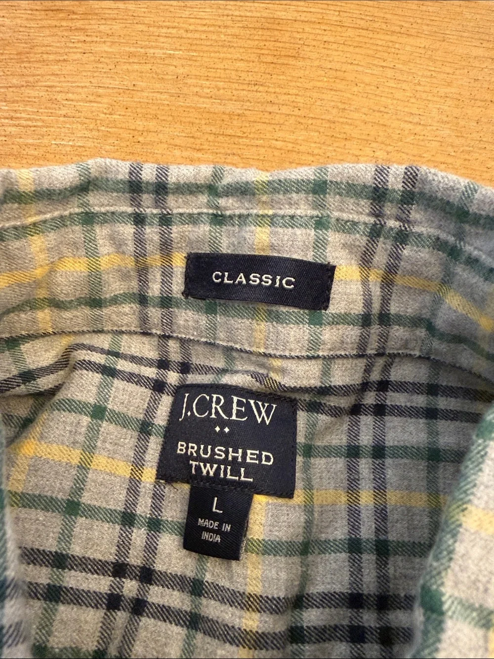 J. Crew Plaid Button-Up Shirt in Blue, Yellow, Cream